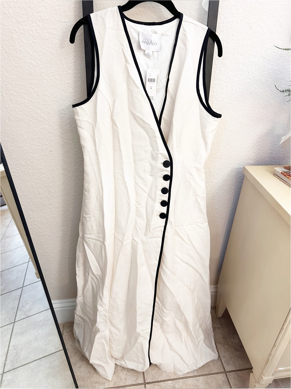 NWT Anthropologie Mare Mare Linen Asymmetric Button Midi Dress - Picture 4 of 6